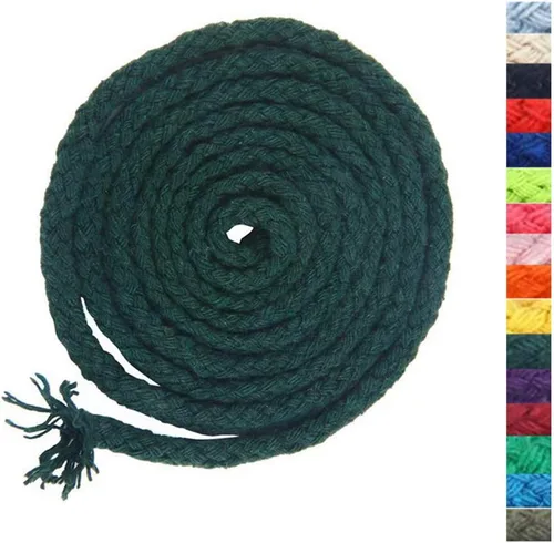 Miniatura 19 de 5 mm * 90 m Cuerda de macramé de algodón natural de 8 hebras para manualidades, hilo para tejer, para colgar en la pared y manualidades DIY (HPK)