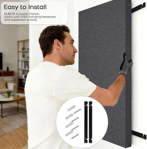 Miniatura 9 de BUBOS 2 piezas de paneles acústicos de tela, paneles decorativos de amortiguación de sonido de 47.2''x23.6'', paneles acústicos de pared grandes