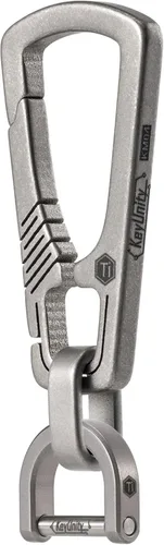 Miniatura 10 de Llavero con mosquetón de titanio KeyUnity, organizador EDC de liberación rápida con llavero Km16bk
