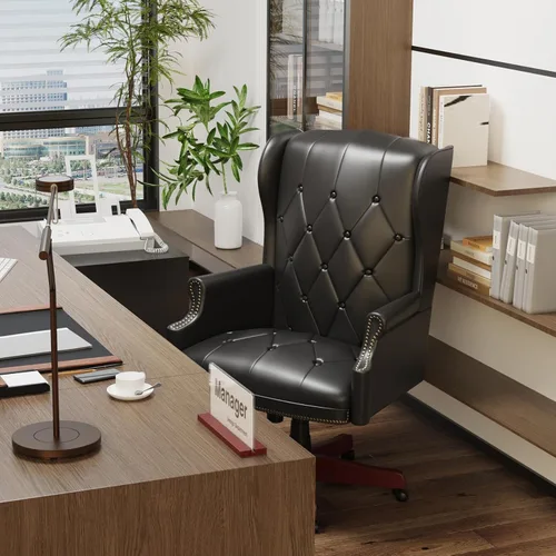Miniatura 2 de Silla de oficina ejecutiva de 330 libras, diseño ergonómico, respaldo alto, reclinable, cómodo asiento y respaldo acolchados, silla de escritorio