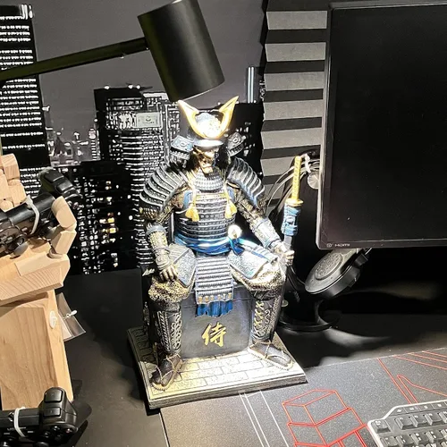 Miniatura 8 de LOOYAR Estatua de guerrero samurai antiguo medieval zombi de resina, figura decorativa artesanal para sala de estar, porche, oficina, escritorio