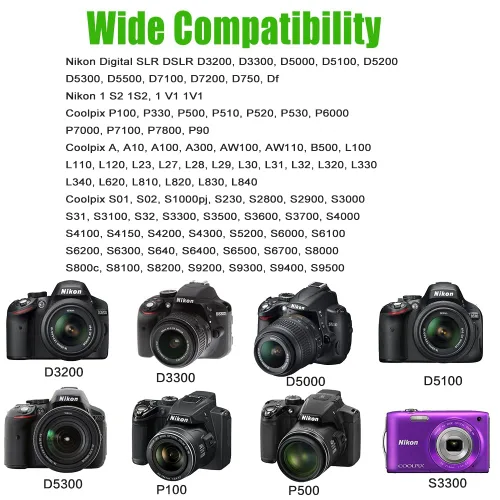 Miniatura 5 de Sqrmekoko Cable USB de carga y datos UC-E6 / UC-E23 para cámaras Nikon DSLR - Compatible con cable USB D3300, D3200, D5300, D7200, D750, Coolpix