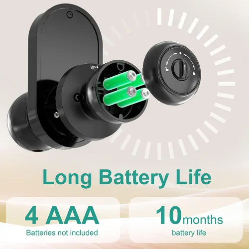 Miniatura 5 de Cerradura inteligente para puerta de entrada sin llave con perilla, cerradura de puerta con teclado y huella dactilar con mango, código electrónico