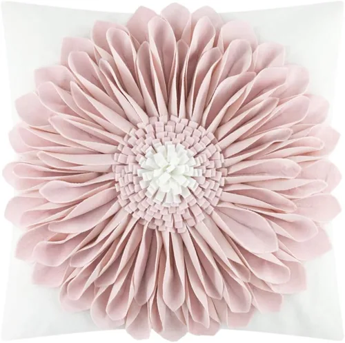Miniatura 30 de OiseauVoler - Funda de cojín decorativa, hecha a mano, con girasol 3D, para sala de estar, hogar, cama, decoración de 18x18 pulgadas Azul-azul