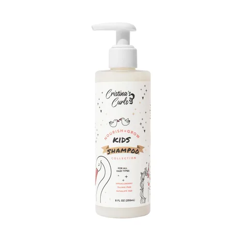 Cristina's Curls Champú para niños: limpieza suave del cuero cabelludo que aumenta la acumulación sin sequedad