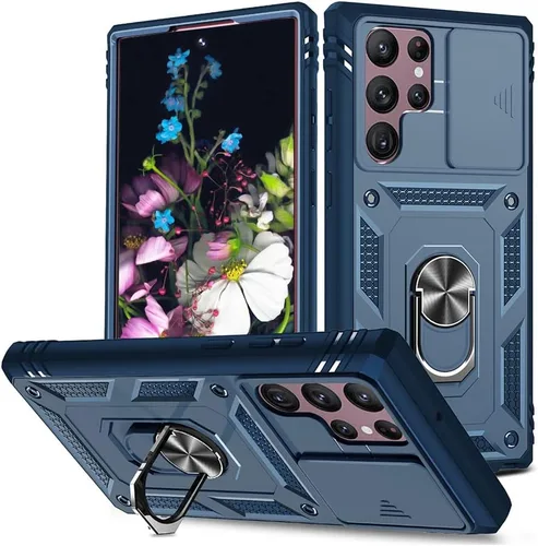 Miniatura 6 de Funda para Samsung Galaxy S22 Ultra, compatible con Samsung S22 Ultra Stand, funda protectora de cámara deslizante para Galaxy S22 Ultra, verde
