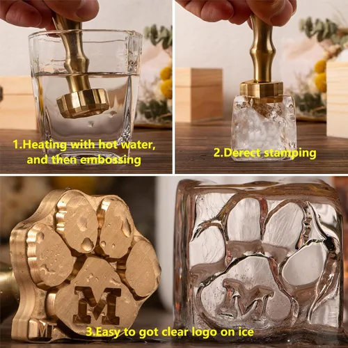 Miniatura 7 de STAMTECH Sello de hielo personalizado – Sello de hielo personalizado con mango de metal que crea un diseño único de sello de marca de hielo