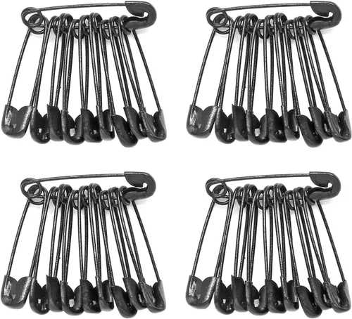 Miniatura 2 de 100 pines de seguridad resistentes de 1.181 in / 1.2 pulgadas, pines de metal de colores afilados para manualidades, joyas, ropa de bebé (negro)