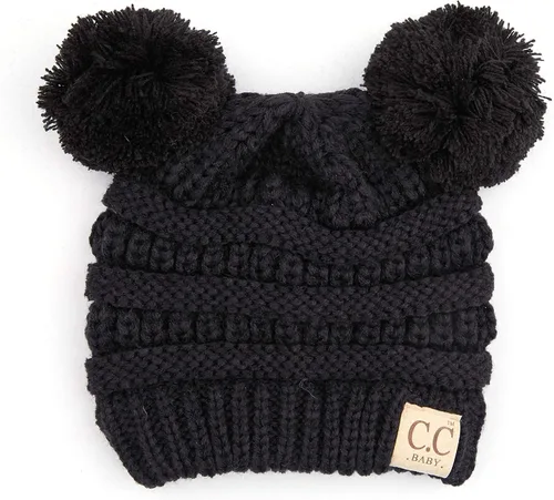 Miniatura 3 de Funky Junque Exclusives - Gorro de punto para bebé, gorro de invierno cálido con pompón y calavera