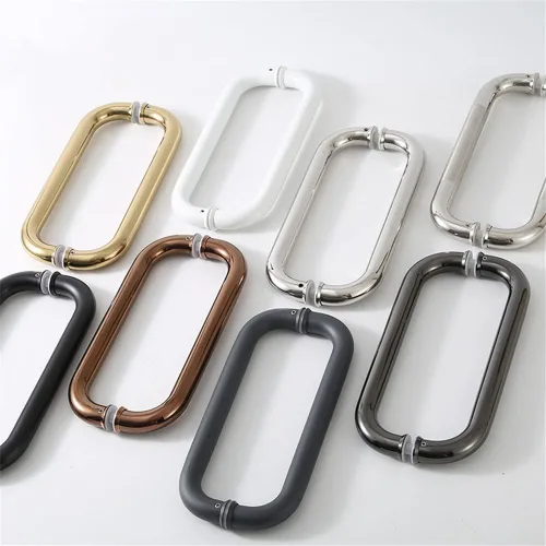 Miniatura 7 de WANLIAN Hardware - Tirador tubular de puerta de ducha de 8 pulgadas para puertas de ducha sin marco, con arandelas (manija de 8 pulgadas) (oro rosa)