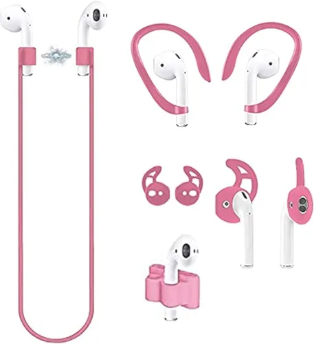 Accesorios 4 en 1 antipérdida para Airpods, correa magnética para Airpods, ganchos para las orejas y fundas compatibles con Airpods 1 y 2, soporte