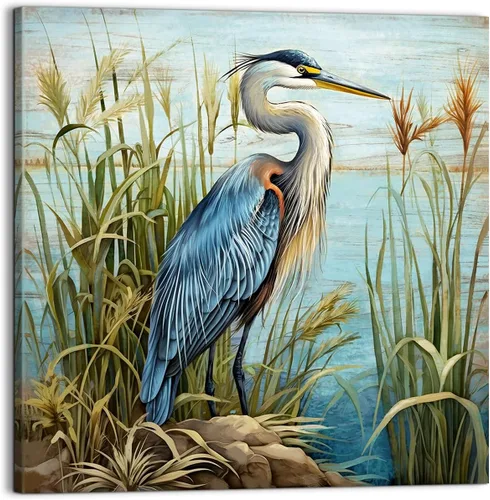 Miniatura 13 de Decoración de baño, arte de pared de playa, tema oceánico, imagen azul, impresión en lienzo, obra de arte costera moderna, enmarcada para colgar
