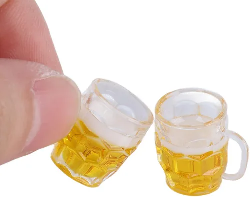 Miniatura 2 de VGEBY 20 tazas de cerveza para casa de muñecas, mini tazas de cerveza para casa de muñecas, modelo para mini manualidades, accesorios en miniatura