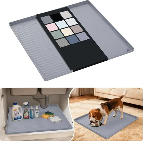 Miniatura 72 de URMONA Tapete de silicona impermeable para debajo del fregadero, 34 x 22 pulgadas, forro para estante de cocina y baño, protector de gabinetes