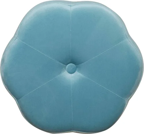 Miniatura 15 de Linon Talulah - Taburete decorativo y tocador azul claro y dorado