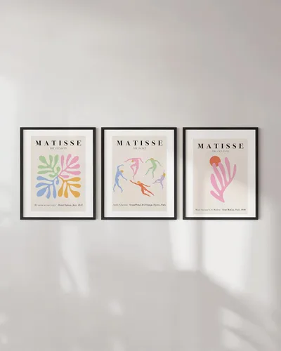 Miniatura 5 de HAUS AND HUES Decoración de pared pastel danés, juego de 3 impresiones inspiradas en Matisse, decoración estética de habitación pastel