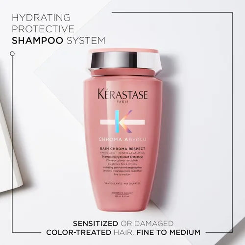 Miniatura 2 de kerastase Chroma Absolute Chroma Respect Shampoo For Sensitized or Damaged Color-Treated Hair - Protects and Hydrates Fine To Medium Hair with