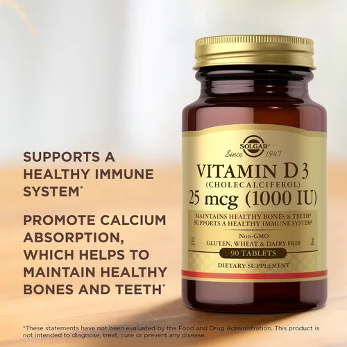 Miniatura 5 de Solgar, Vitamina D3 (colecalciferol) 1000 Iu comprimidos, 90