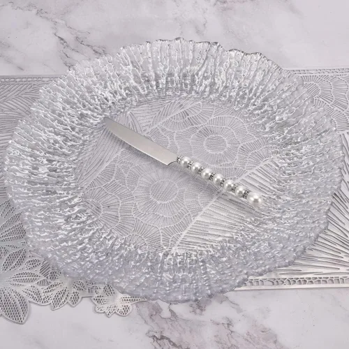 Miniatura 5 de Cubertería de lujo de acero inoxidable perla de 4 piezas, cuchillo, 1 tenedor, 1 cuchara, 1 cuchara de postre, 1 juego de cubiertos, regalo