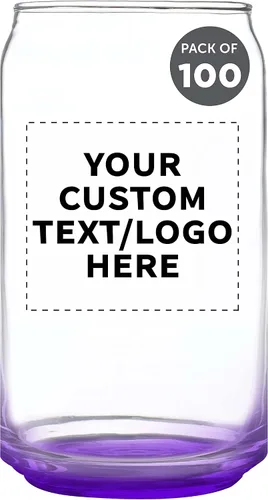 Miniatura 25 de Juego de 10 vasos de lata de cerveza personalizados, 16 onzas, tamaño de pinta, texto promocional, logotipo, forma de lata de soda, cristalería