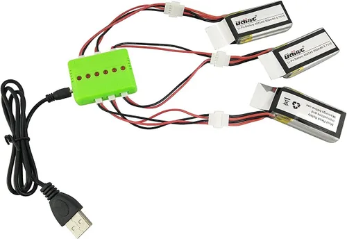 Miniatura 3 de Accesorios 3 unids 3.7 V 350 mAh Li Batería + 1 Cargador de equilibrio 3 en 1 + 3 piezas Cable de conversión para UDI U818A WiFi FPV U845 U919 U919A