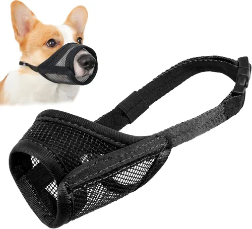 Miniatura 19 de LUCKYPAW Bozal para perro, bozal de malla para perros pequeños, medianos y grandes, cubierta suave para la boca del perro para evitar que muerdan