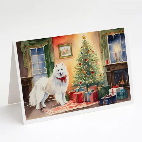 Miniatura 112 de Caroline's Treasures DAC2753GCA7P Paquete de 8 tarjetas de felicitación navideña acogedora de Husky siberiano Tarjetas en blanco con sobres