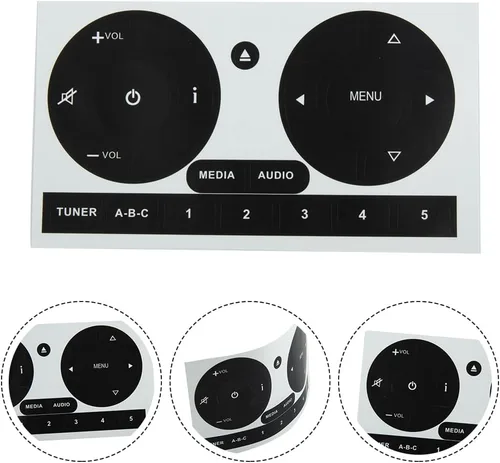 Miniatura 4 de Kit de reparación de botón de pelado desgastado estéreo para radio de coche, calcomanías compatibles con Fiat 500 2011-16 calcomanías de reparación
