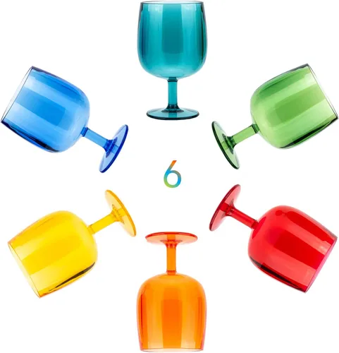 Miniatura 10 de KOXIN-KARLU Vasos acrílicos clásicos apilables de plástico de 12 onzas, juego de 6 vasos transparentes