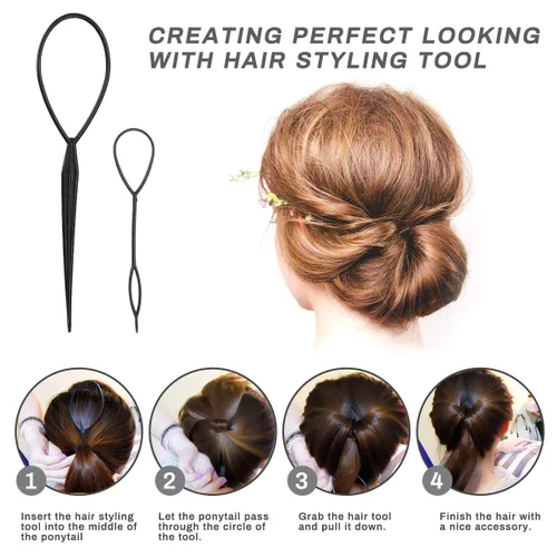 Miniatura 4 de Kit de 40 herramientas de bricolaje para trenzar y modelar el cabello, accesorios de moda Number-one con herramientas de peinado en espiral