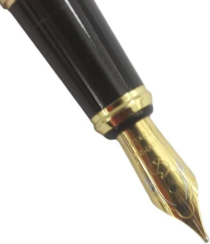 Miniatura 3 de Gullor 818 Fountian Pen con clip dorado - Negro