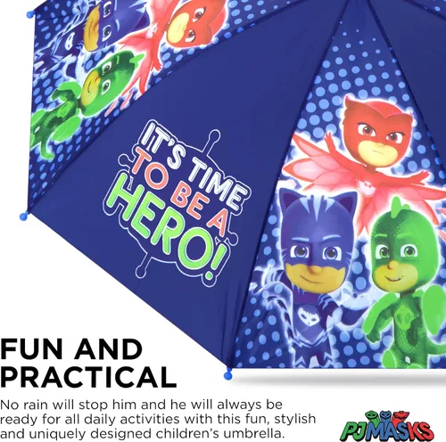 Miniatura 4 de Paraguas Hasbro PJ Masks para niños de 3 a 6 años, Azul oscuro