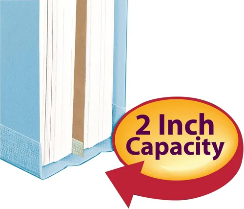 Miniatura 3 de Smead Carpeta de archivos de clasificación de cartón prensado 100% reciclado, 1 divisor, expansión de 2 pulgadas, tamaño legal, azul, 10 por caja