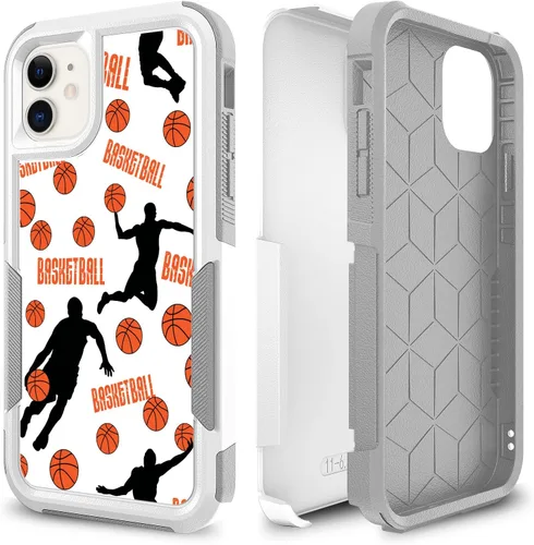 Miniatura 11 de Funda para iPhone 11, diseño deportivo de fútbol, absorción de golpes, policarbonato duro y silicona híbrida de doble capa de armadura Defender