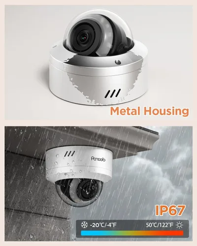 Miniatura 5 de Sistema de cámara de seguridad de 32 canales, 20 cámaras domo IP PoE con cable de 5 MP con cable IK10 a prueba de vandalismo para exteriores