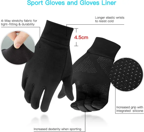 Miniatura 3 de Unigear Lightweight Running Gloves Touch Screen Anti-Slip Warm Gloves Liners for Cycling Biking Sporting Driving for Men Women