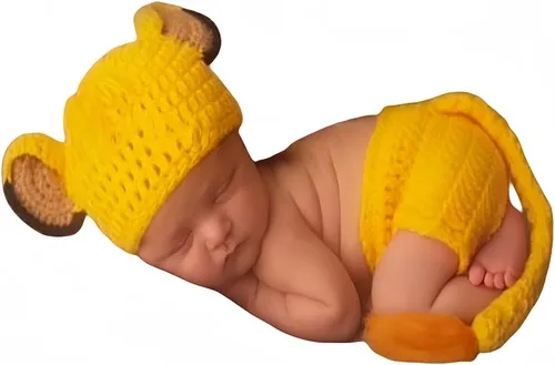 Miniatura 13 de Accesorios para sesión de fotos de bebé recién nacido, sombrero de punto de ganchillo, disfraz, sombrero de rayas, pantalones, mono, accesorios
