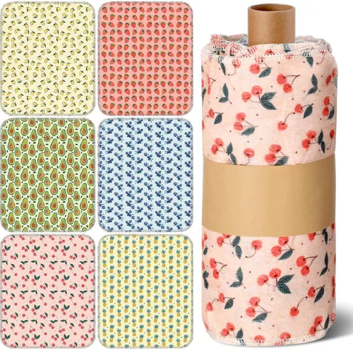 Miniatura 13 de Redbaker 30 Piezas Toallas de Papel Reutilizables Rollos Toallas de Cocina Lavables a Granel Sin Papel Paños de Tela de Algodón Servilletas de Mano