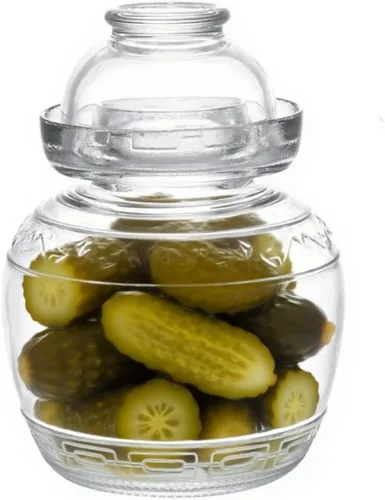Miniatura 11 de Tarro de fermentación de vidrio, tarro de pepinillo de 2.5 L con tapa de sello de agua, kit de fermentación kit de fermentación para encurtidos