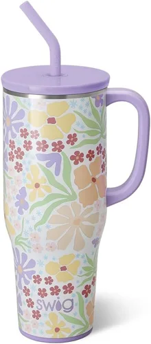 Miniatura 31 de Swig Life - Taza Mega de 40 onzas, Taza de 40 oz con asa y pajita, apta para portavasos, apta para lavavajillas, taza aislante extra grande
