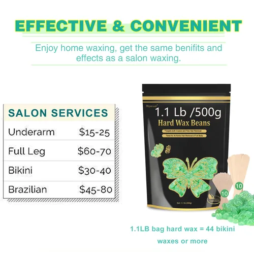 Miniatura 5 de Cuentas de cera, cuentas de cera dura para depilación, 1.1 libras/17.05 onzas, cera dura para cabello grueso, piel sensible, bikini brasileño