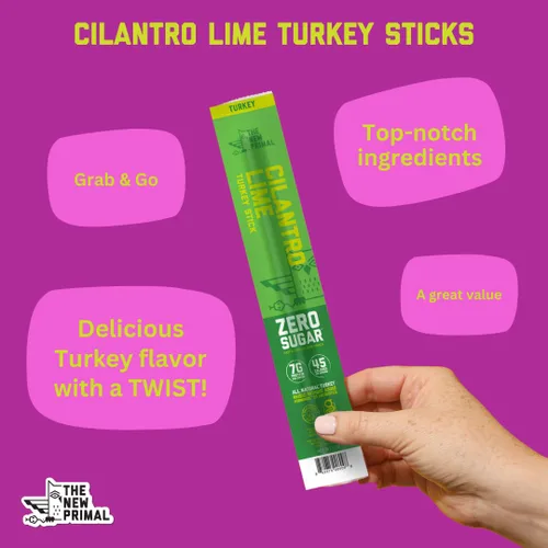 Miniatura 4 de The New Primal Cilantro Lime Turkey - Barra de pavo, de pavo de pastoreo, con aprobación del programa Whole30, apto para dietas paleo, cetogénica