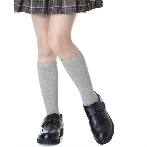Zando Calcetines deportivos de algodón con tres rayas para niños y niñas, uniforme de tubo, lindo tubo hasta la rodilla