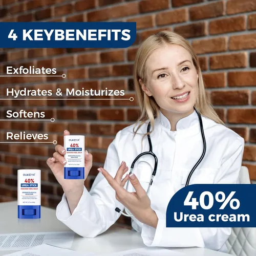 Miniatura 3 de OUKEYA Crema de urea 40 por ciento. Barra de crema de urea para pies y manos para talón agrietado seco, agrietado, evitar la congelación, loción