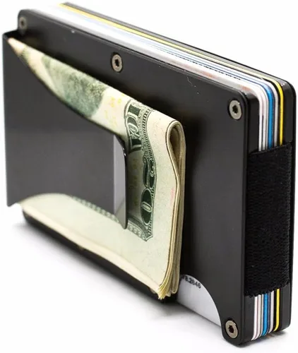 Miniatura 4 de Cartera de viaje minimalista delgada con bloqueo RFID para tarjetas de crédito