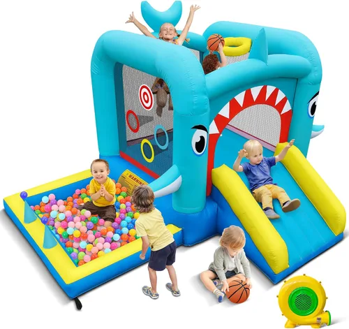 Culaluva Casa inflable de rebote: combo de tobogán de castillo de gorila de salto - 7 en 1 para niños de 3 a 6 años - con soplador de 370 W - para
