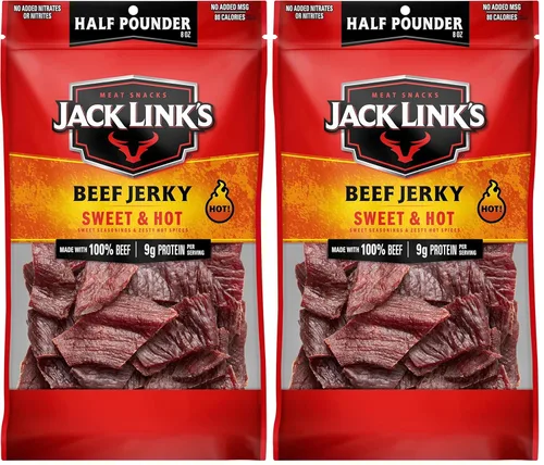 Miniatura 15 de Jack Link's carne de res Jerky, original, bolsa grande de media libra - bocadillo de carne sabrosa, listo para comer, aperitivos de proteína con 10g
