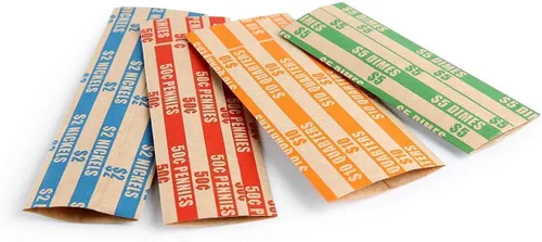 Miniatura 3 de L LIKED Rollos de Envoltorios para Monedas, 100 Unidades, Denominaciones Variadas para Monedas de Un Centavo, Cinco Centavos, Diez Centavos