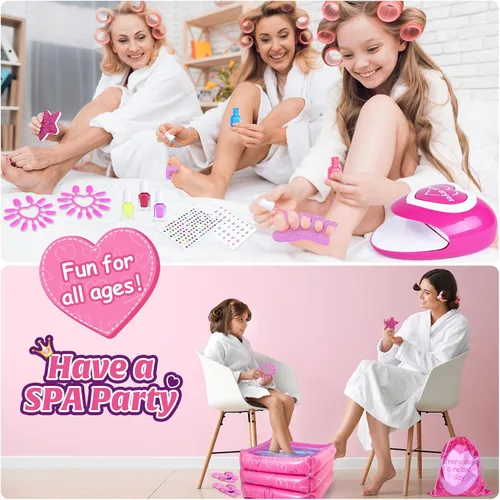 Miniatura 6 de Shemira Set de regalo para niñas de 7, 8, 9, 10 a 12 años, juguetes de día de spa, kit de manicura y pedicura para niños, kit de arte de uñas