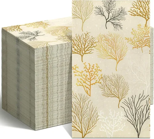 Geyoga 100 servilletas de lavanda de 2 capas de flores de lavanda moradas, toallas de mano desechables, servilletas de papel decorativas para baño,
